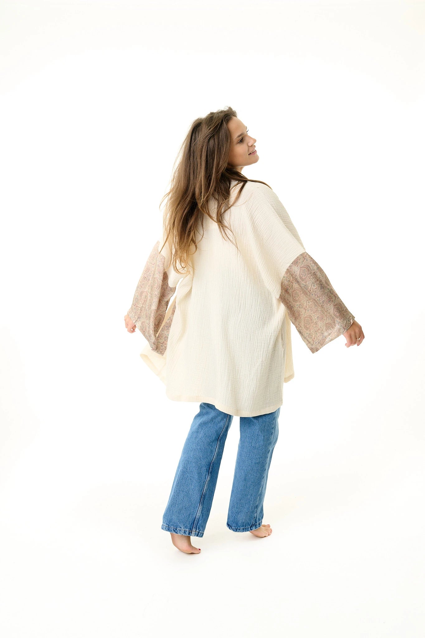 Boho chic Kimono hellbeige