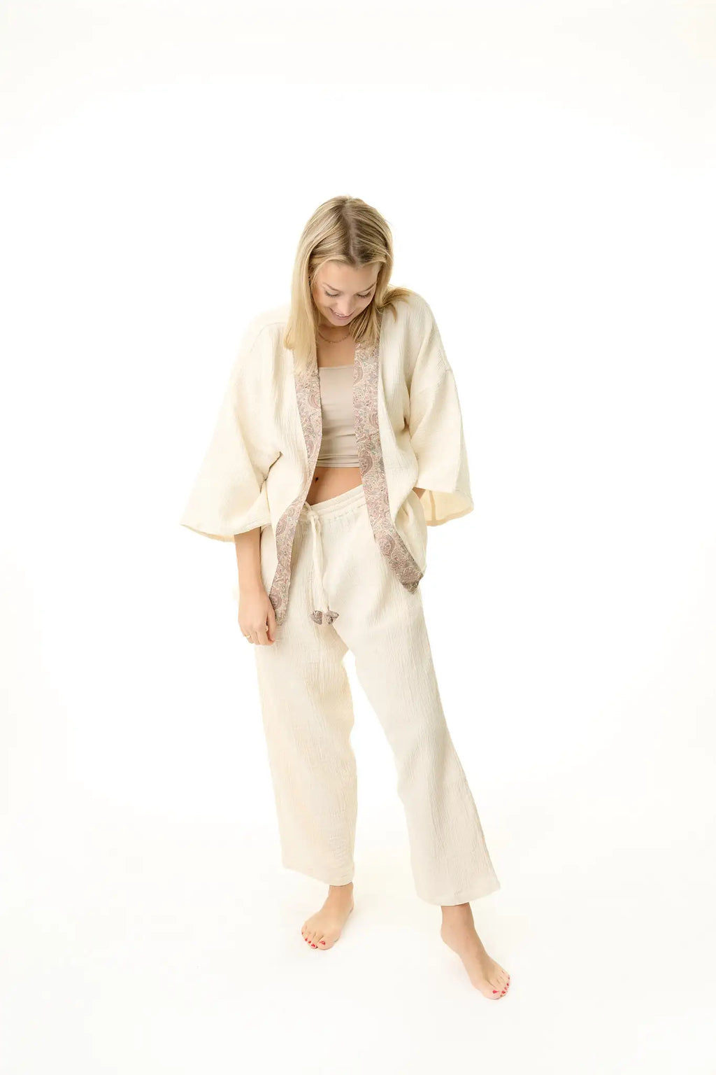 Damen Musselin Bluse beige