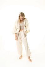 Damen Musselin Bluse beige