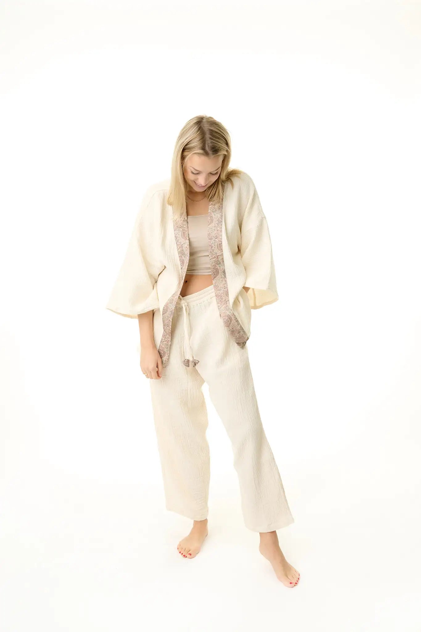 Sisters of Siam - Damen Musselin Bluse  Beige
