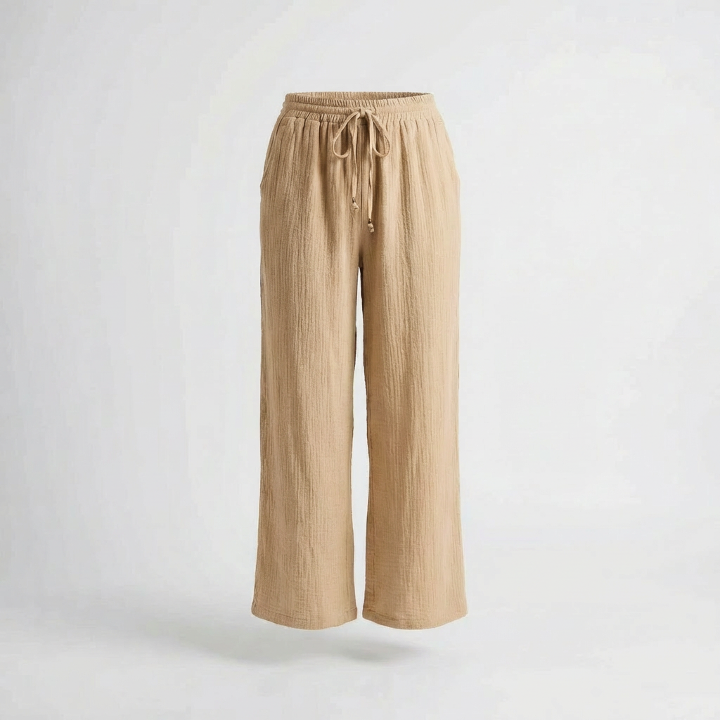 Damen Musselin Hose braun