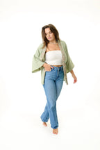 Damen Musselin Bluse grün