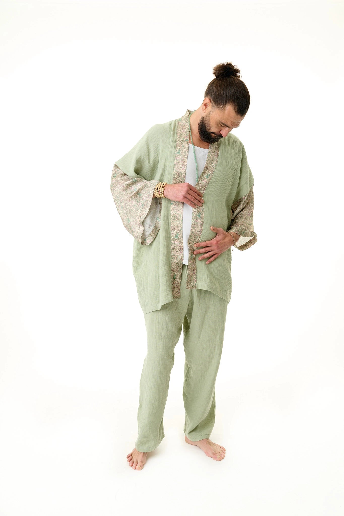 Herren Kimono grün