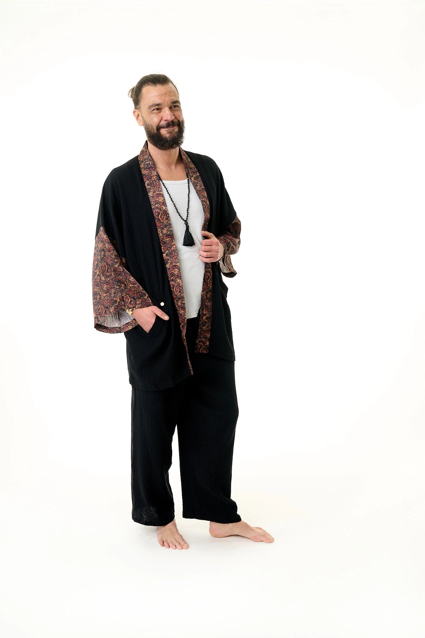 Herren Kimono schwarz