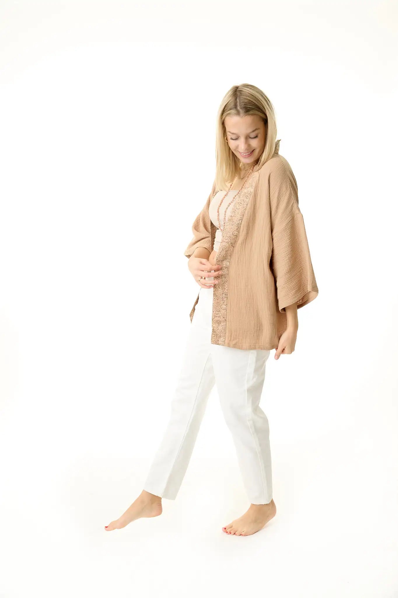 Damen Musselin Bluse braun