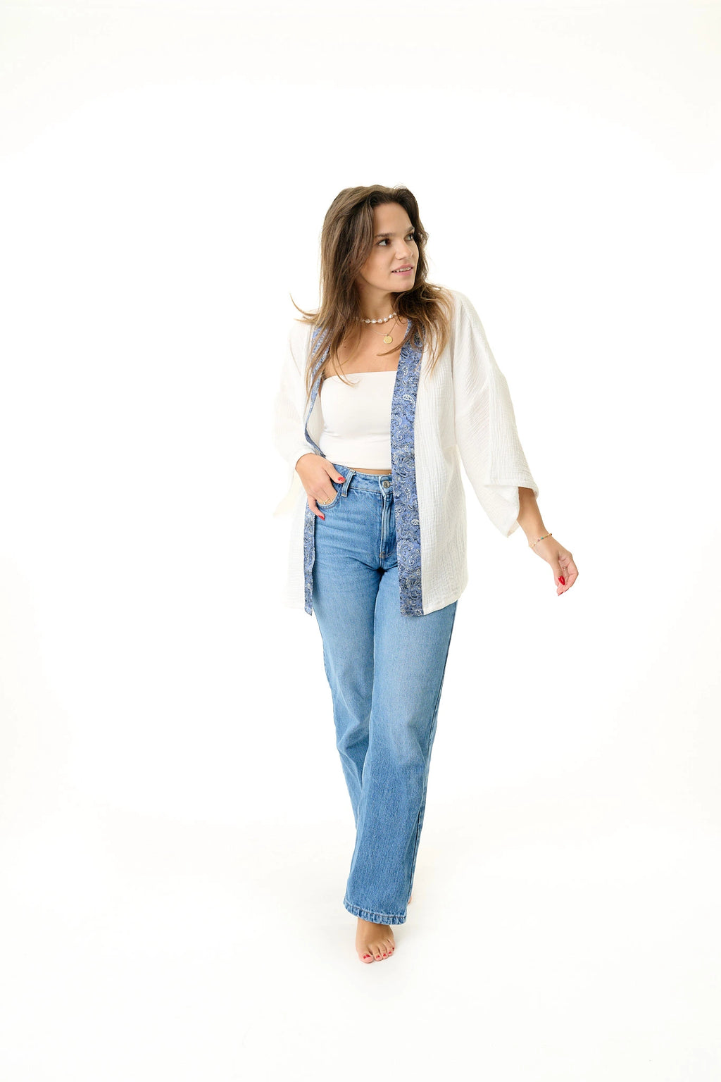 Damen Musselin Bluse weiß