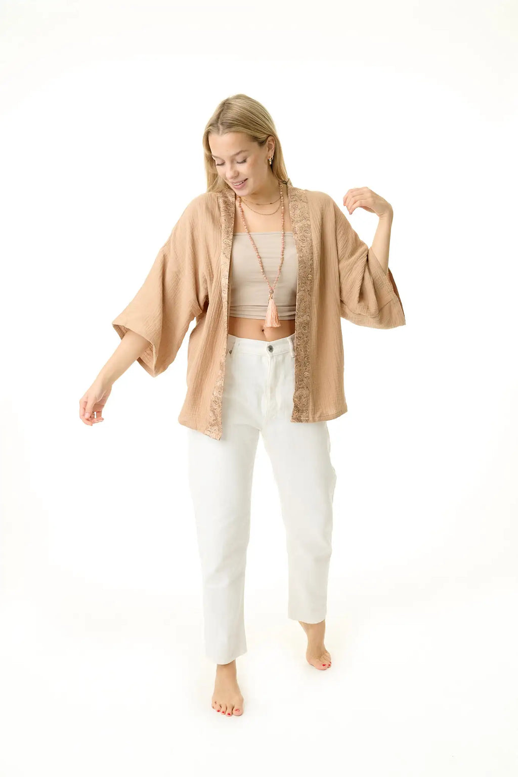 Damen Musselin Bluse braun