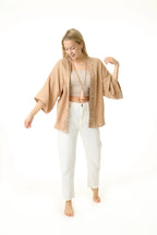 Damen Musselin Bluse braun