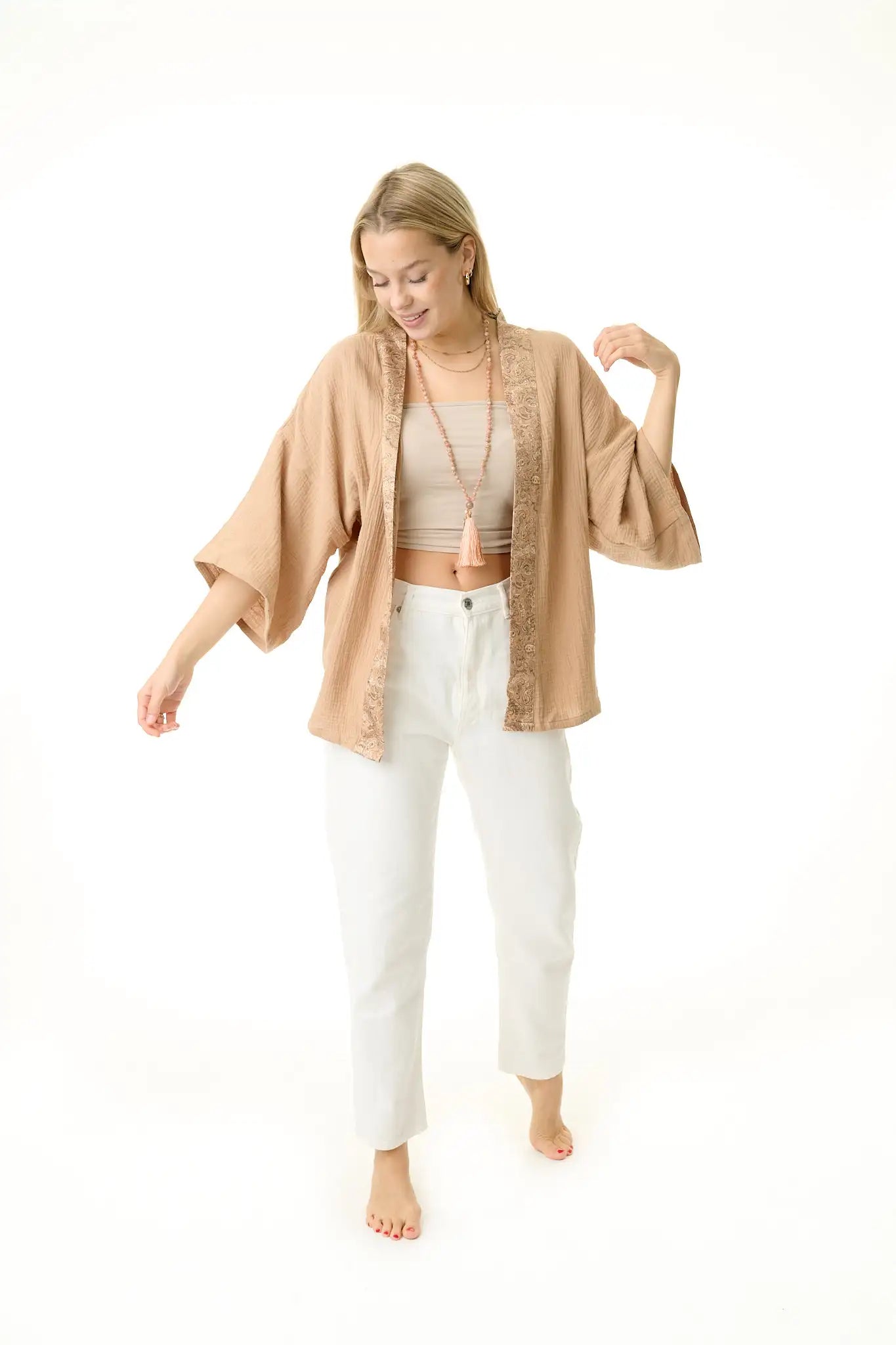 Damen Musselin Bluse braun