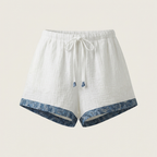 Damen Musselin Shorts weiß