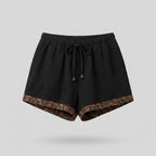 Damen Musselin Shorts schwarz