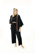 Damen Musselin Bluse schwarz